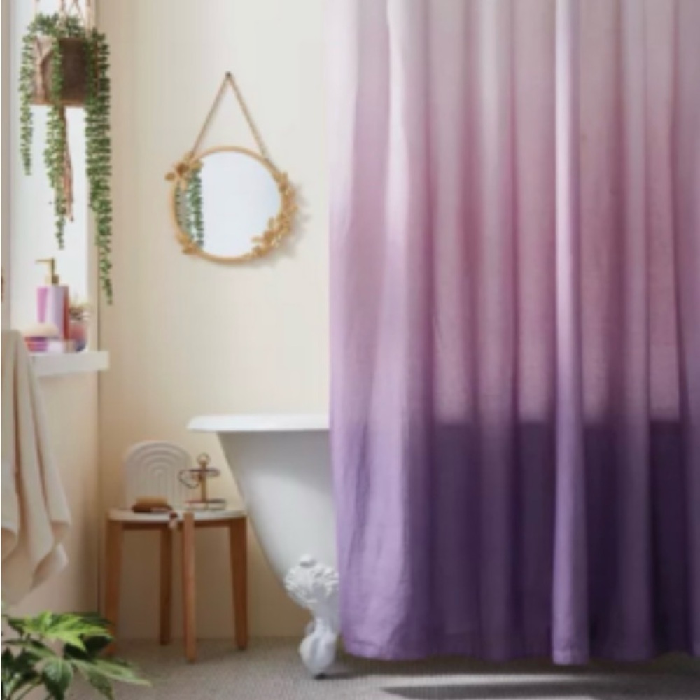 Set of 2 Lavender Gradient Shower Curtain with hangers